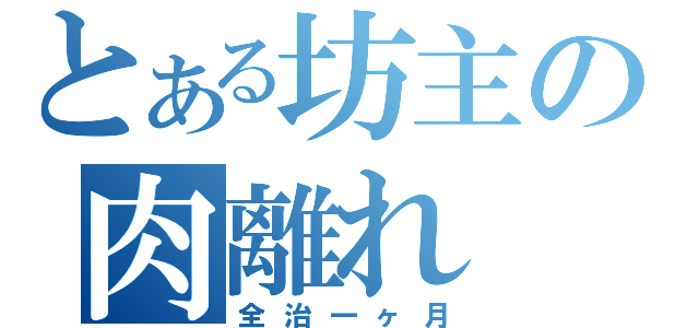 とある坊主の肉離れ（全治一ヶ月）