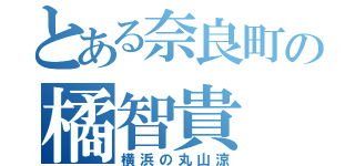 とある奈良町の橘智貴（横浜の丸山涼）