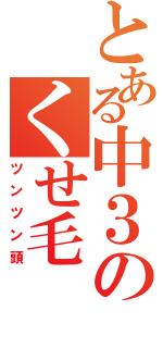 とある中３のくせ毛（ツンツン頭）