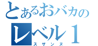 とあるおバカのレベル１（スザンヌ）