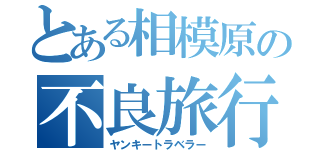 とある相模原の不良旅行者（ヤンキートラベラー）