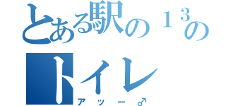 とある駅の１３番線のトイレ（アッー♂）