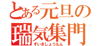 とある元旦の瑞気集門（ずいきしょうもん）