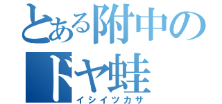 とある附中のドヤ蛙（イシイツカサ）