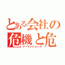 とある会社の危機と危機（リーマンショック）