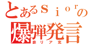 とあるｓｉｏｒｉの爆弾発言（非リア充）