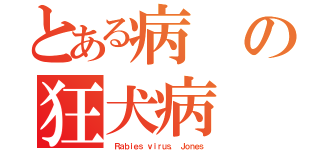 とある病の狂犬病（ Ｒａｂｉｅｓ ｖｉｒｕｓ． Ｊｏｎｅｓ）