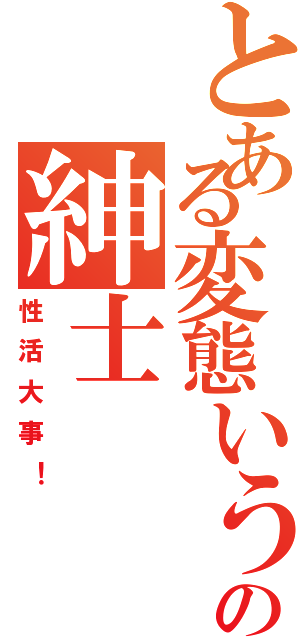 とある変態いう「な」の紳士（性活大事！）