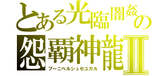 とある光臨闇姦　の怨覇神龍Ⅱ（ブーニベルシュゼユガル）