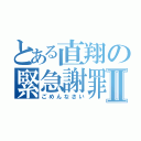 とある直翔の緊急謝罪Ⅱ（ごめんなさい）