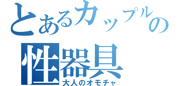 とあるカップルの性器具（大人のオモチャ）