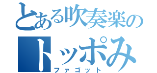 とある吹奏楽のトッポみたいなやつ（ファゴット）