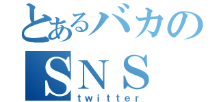 とあるバカのＳＮＳ（ｔｗｉｔｔｅｒ）