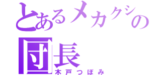 とあるメカクシ団の団長（木戸つぼみ）