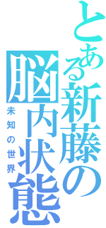 とある新藤の脳内状態（未知の世界）