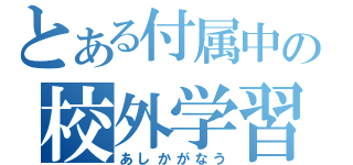 とある付属中の校外学習（あしかがなう）