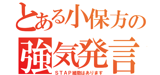 とある小保方の強気発言（ＳＴＡＰ細胞はあります）