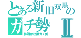 とある新旧双黒のガチ勢Ⅱ（梓颯は双黒ガチ勢）