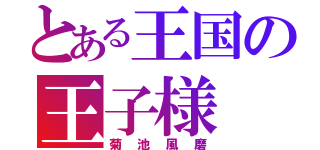 とある王国の王子様（菊池風磨）