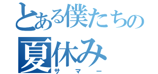 とある僕たちの夏休み（サマー）