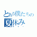 とある僕たちの夏休み（サマー）