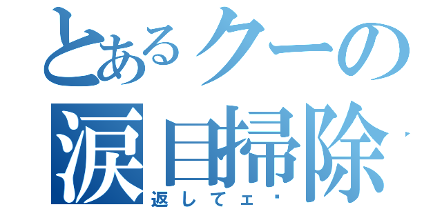 とあるクーの涙目掃除（返してェ〜）