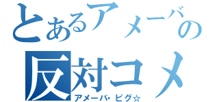 とあるアメーバの反対コメ（アメーバ・ピグ☆）