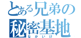 とある兄弟の秘密基地（なかいけ）