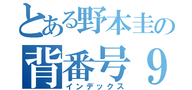 とある野本圭の背番号９（インデックス）