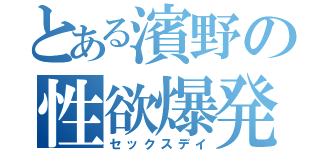 とある濱野の性欲爆発（セックスデイ）