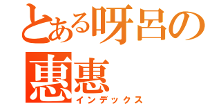 とある呀呂の惠惠（インデックス）