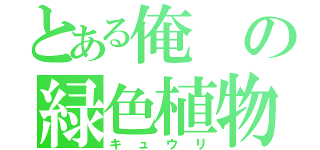 とある俺の緑色植物（キュウリ）