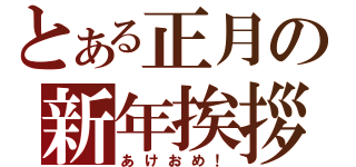 とある正月の新年挨拶（あけおめ！）