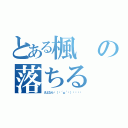 とある楓の落ちる（さよなら◝（ ´ω´ ）◟ ⁾⁾）