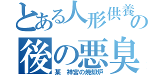 とある人形供養の後の悪臭（某　神宮の焼却炉）