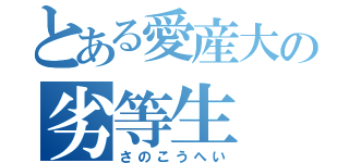 とある愛産大の劣等生（さのこうへい）