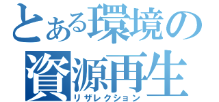 とある環境の資源再生（リザレクション）