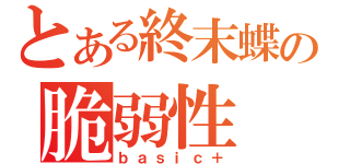 とある終末蝶の脆弱性（ｂａｓｉｃ＋）