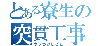 とある寮生の突貫工事（やっつけしごと）