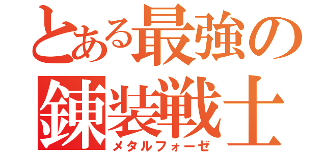 とある最強の錬装戦士（メタルフォーゼ）