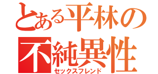 とある平林の不純異性交遊（セックスフレンド）