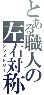 とある職人の左右対称（シンメトリー）