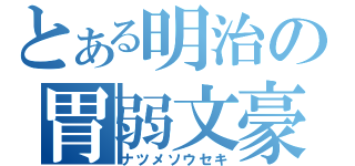 とある明治の胃弱文豪（ナツメソウセキ）