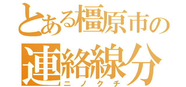 とある橿原市の連絡線分岐駅（ニノクチ）