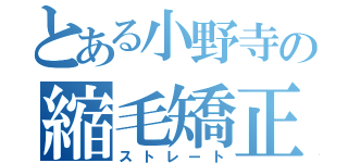 とある小野寺の縮毛矯正（ストレート）