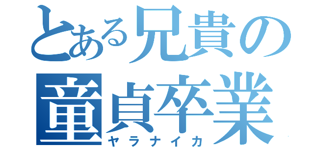 とある兄貴の童貞卒業（ヤラナイカ）