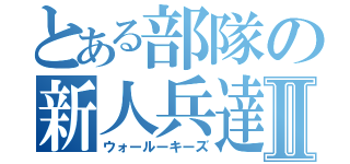 とある部隊の新人兵達Ⅱ（ウォールーキーズ）