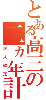 とある高三の二ヵ年計画（浪人確定）