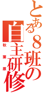 とある８班の自主研修（秋葉原）