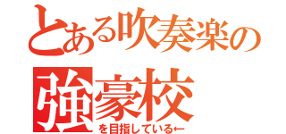 とある吹奏楽の強豪校（を目指している←）